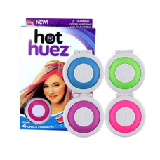 Цветные мелки для волос Hot Huez (Хот Хьюз) 4 цвета пудра цветная для покраски волос