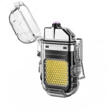 Зжигалка электроимпульсная 9258 спиральная с Led--фонариком с защитой от влаги