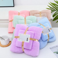 Набор полотенец из микрофибры 2 шт, 145×80 см и 75×35 см, мягкие впитывающие банные полотенца AND 521-2415