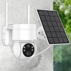 Современная Wi-Fi камера видеонаблюдения PTZ 4MP с аккумулятором 7800 мАч и солнечной панелью DUREVIN