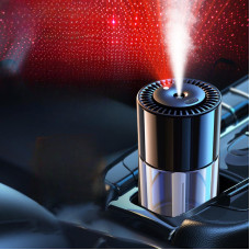 Аромадифузор для авто з проєкцією зірок, скляний корпус, 160 мл, 3 режими роботи, акумулятор 200 мА·год