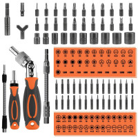 Набор отверток 68-в-1 Torx RATCHET с трещоткой гибкий удлинитель бит и головки в кейсе