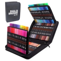 Маркери подвійні на основі води набір 100 штук з кейсом для малювання