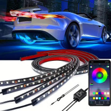 Автомобільна RGB LED-підсвітка дна з Bluetooth, 4 стрічки 90 і 120 см, 12 V