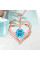 Жіноче золоте намисто Heart Love з блакитним цирконієвим каменем