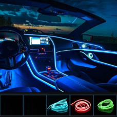 RGB подсветка салона авто 7 цветов гибкий неон 5 метров USB для приборки
