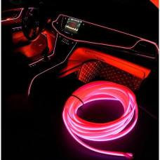 Гибкий неон 5 метров красного цвета для подсветки салона авто приборки USB