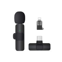 Петличний бездротовий мікрофон K9 Wireless Lavalier Microphone з адаптером Lightning Type-C