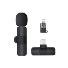 Петличный беспроводной микрофон K9 Wireless Lavalier Microphone с адаптером Lightning Type-C
