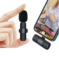 Петличный микрофон комплект K11 Wireless Lavalier Microphone с адаптером Lightning черный
