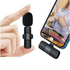 Петличный микрофон комплект K11 Wireless Lavalier Microphone с адаптером Lightning черный