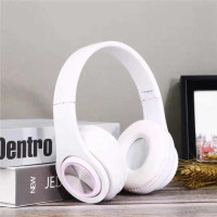 Беспроводные наушники B39 с RGB подсветкой и микрофоном Bluetooth гарнитура черно-белая
