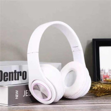 Беспроводные наушники B39 с RGB подсветкой и микрофоном Bluetooth гарнитура черно-белая