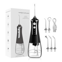 Портативний іригатор для порожнини рота L10 з 5 насадками 300 мл чорний