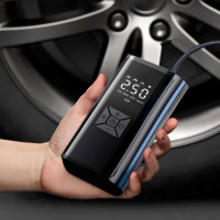 Акумуляторний насос компресор 2в1 для шин і велосипедів з LED-дисплеєм і АКБ 6000 мА·год