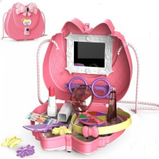Детский косметический набор Kids Pretend Toy Bag с зеркалом и сумкой для макияжа розовый