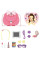 Детский косметический набор Kids Pretend Toy Bag с зеркалом и сумкой для макияжа розовый