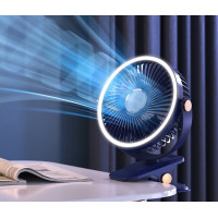 Аккумуляторный вентилятор с LED подсветкой и ручкой VHG F03 портативный настольный