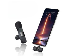 Комплект петличних мікрофонів K9+ Wireless Lavalier Microphone з перехідниками Lightning Type-C чорний
