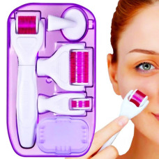 Мезоролер для обличчя та тіла Derma Roller System 5 в 1 з титановими голками та насадками