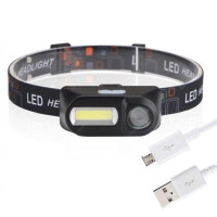 Акумуляторний налобний ліхтар 1804-XPE+COB з COB і XPE світлодіодами, вологозахистом і 3 режимами