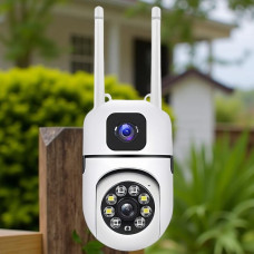 Поворотна вулична Wi-Fi камера Dual Lens з 4K і нічним баченням Білий