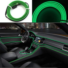 Гнучкий LED неон 5 м зелений з кантовою крайкою для салону автомобіля й приладювання USB