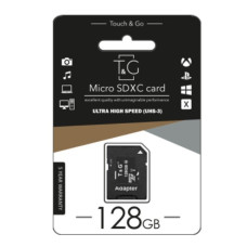 Картка пам'яті Micro SDXC 128 ГБ Class 10 T&G з адаптером для смартфонів, камер і дронів