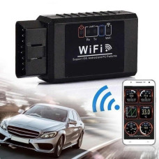 Діагностичний автосканер ELM327 OBD2 Wi-Fi для iOS і Android — адаптер для діагностики авто, чорний