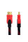 Кабель HDMI-HDMI 15 м із позолоченими контактами та посиленим обплетенням чорний/червоний