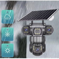 Повністю автономна 4G камера відеоспостереження V380Pro з двома об'єктивами, сонячною панеллю й акумулятором