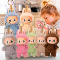 Колекційна фігурка Labubu Macarons з брелоком, текстильна з вініловим обличчям 17 см
