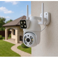 Поворотна Wi-Fi камера відеоспостереження Q13 з двома лінзами 2×3MP і нічним баченням до 40 м для вулиці та дому