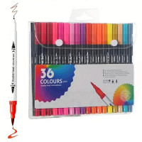 Набір маркерів Alexvyan 36 кольорів із подвійними наконечниками, пензель і тонкий наконечник, водорозчинні художні маркери