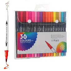 Набір маркерів Alexvyan 36 кольорів із подвійними наконечниками, пензель і тонкий наконечник, водорозчинні художні маркери