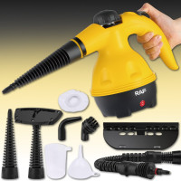 Ручний пароочисник RAF R.1028 (1000 Вт, 350 мл) із 7 насадками — портативний парогенератор для прибирання будинку, меблів, вікон т