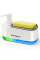 Дозатор для мийного засобу з підставкою для губки 2 в 1, 33371, білий / Диспенсер з органайзером для губки 400+380 мл