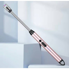 Імпульсна USB запальничка для свічок, кухні та плити з гнучкою трубкою й захистом, рожева