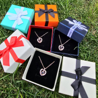 Кулон із ланцюжком Серце I love you ЗОЛОТО 100 мовами світу, Кулон серце з проекцією Я тебе люблю