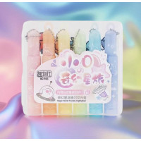 Акварельні маркери акрилові односторонні з блискітками, набір 6 кольорів  AND NO983-1