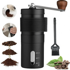 Кавомолка для зернової кави з керамічними жорнами Coffee Grinder AND LY-957, чорна