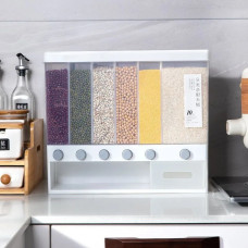 Диспенсер для круп і сипких продуктів Multiple Dispenser 6 відсіків 10 кг настінний контейнер-органайзер із дозатором