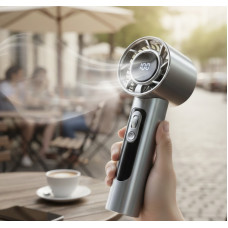 Компактный портативный вентилятор R2 с LED дисплеем, USB питанием, сто скоростями и аккумулятором 1800 мАч