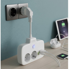 Сетевой фильтр LDNIO SE2435 с двумя EU розетками, четырьмя USB портами с QC3.0 и PD 20 Вт, защита от перегрева