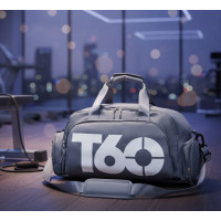 Спортивная сумка-рюкзак T60 из полиэстера на 35 литров для тренировок и путешествий, серого цвета