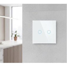 Умный выключатель с двумя каналами, сенсорное управление, белый