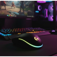 Компьютерная мышь Logitech G102, игровая, оптическая, проводная, черная