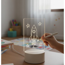 Ночник с LED-подсветкой и акриловой доской для записей, 3 режима, USB, 12.5×17.5 см