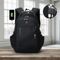 Универсальный мужской рюкзак Swiss Gear, Рюкзак 8810 35 л, USB с дождевиком Черный