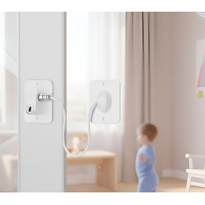 Предохранительный замок-ограничитель для окон и холодильника с тросиком и ключом, замок безопасности для детей